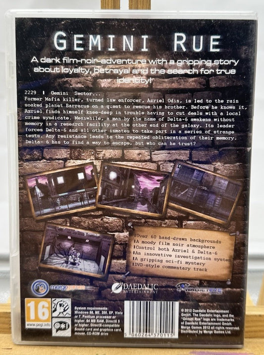 Gemini Rue Collector's Edition PC Game Windows - In Good Condition  8757