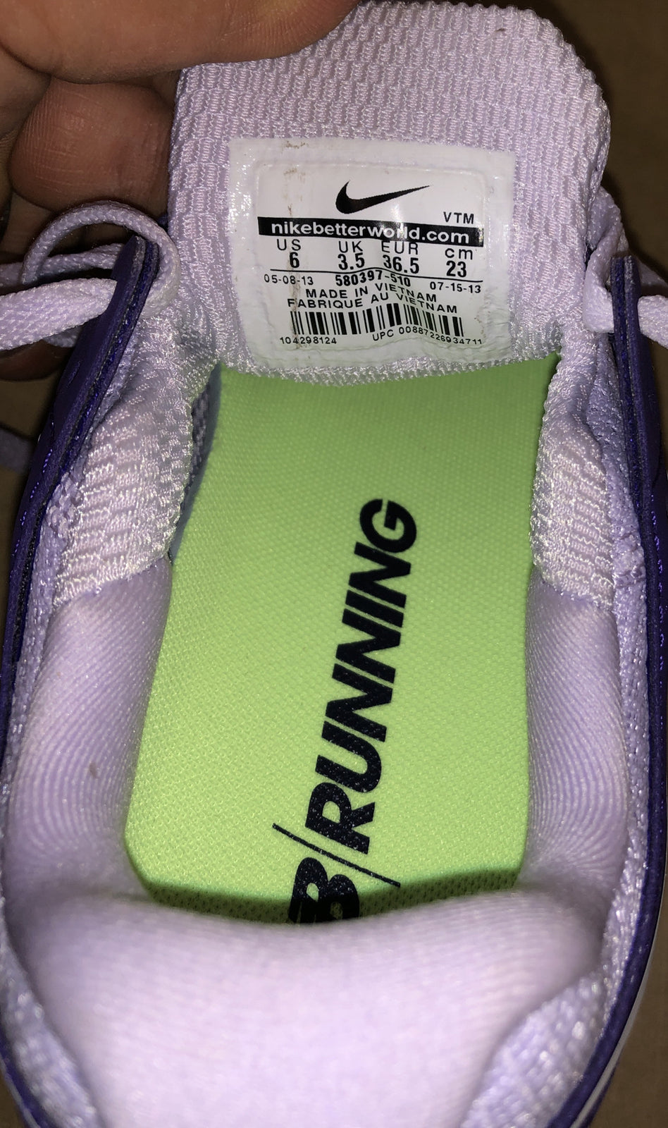 Nike Lunar Flash + NB Running sneakers shoes Purple US 6 UK 3.5 New Without Box