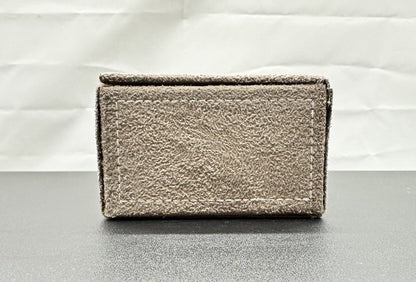 Pandora Brown Suede Jewellery Box with Inserts & Wrap Tie Closure In GC 9084