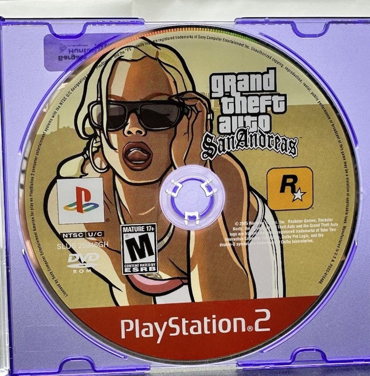 Grand Theft Auto San Andreas Playstation 2 PS2 Game DISC ONLY NTSC U/C 9191