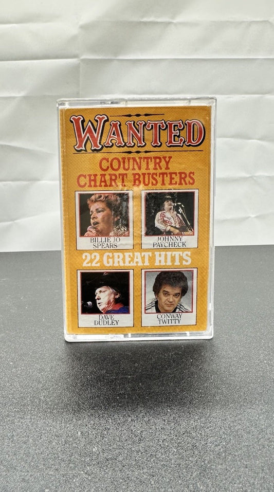 Wanted Country Chart Busters 22 Great Hits Cassette Tape In Good Condition 7563