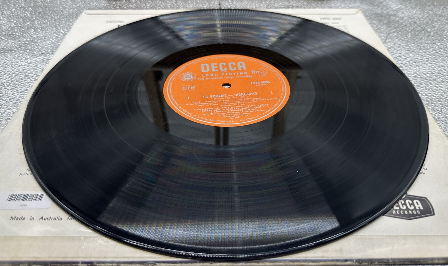 Puccini la Boheme Tebaldi Bergonzi Serafin Record In Good Condition 6732