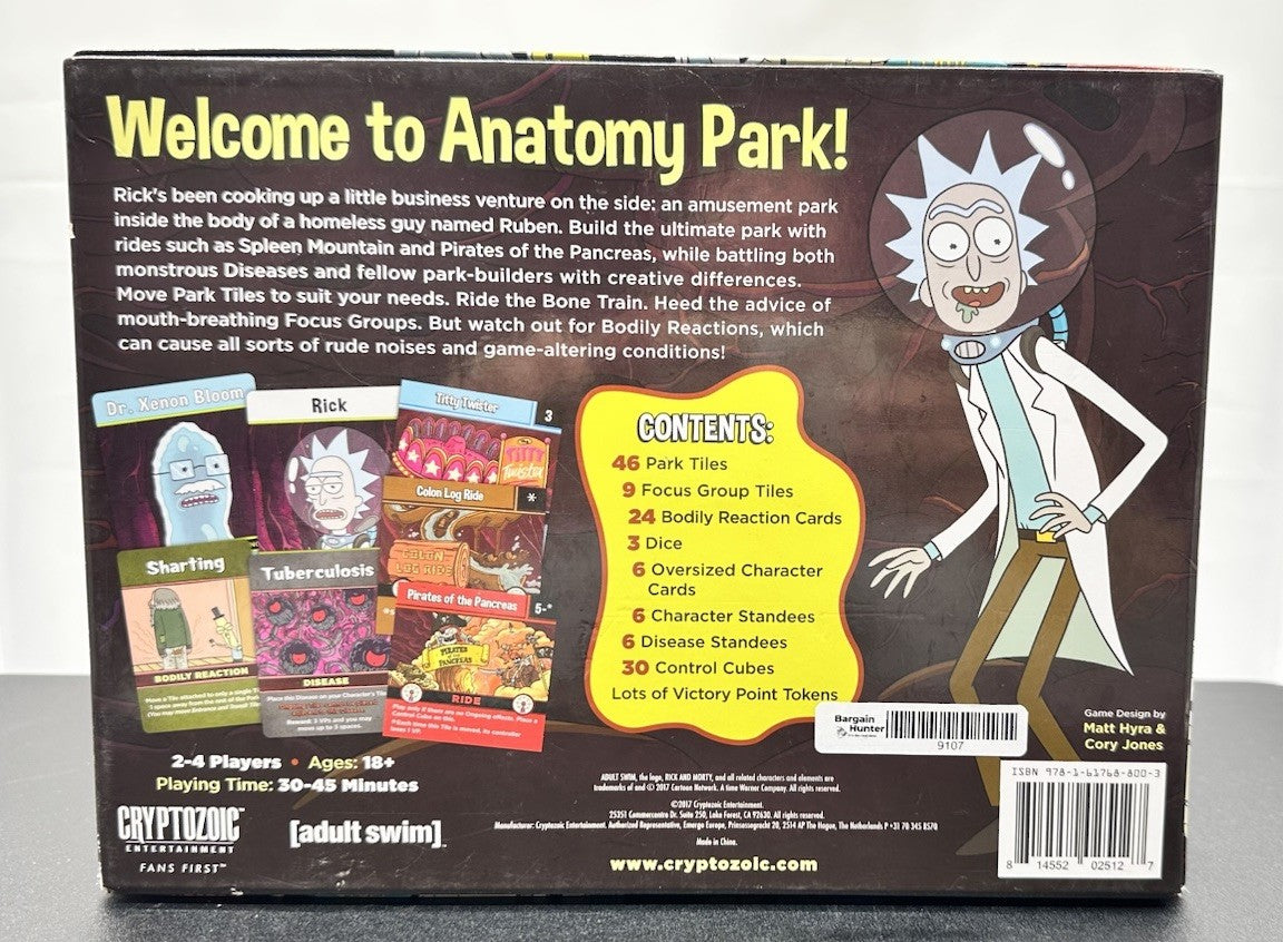 Rick and Morty Anatomy Park Game Board Adult swim Cryptozoic Entertainment 9107