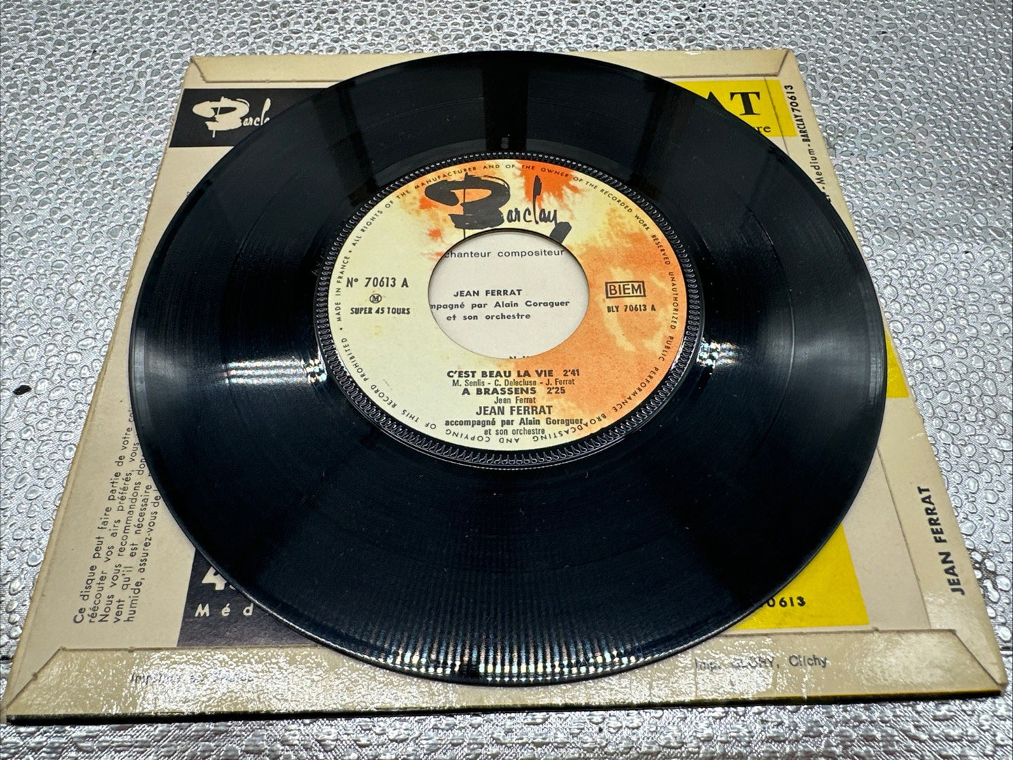 Jean Ferrat C'est Beau La Vie 7” Record France In Good Condition 7917
