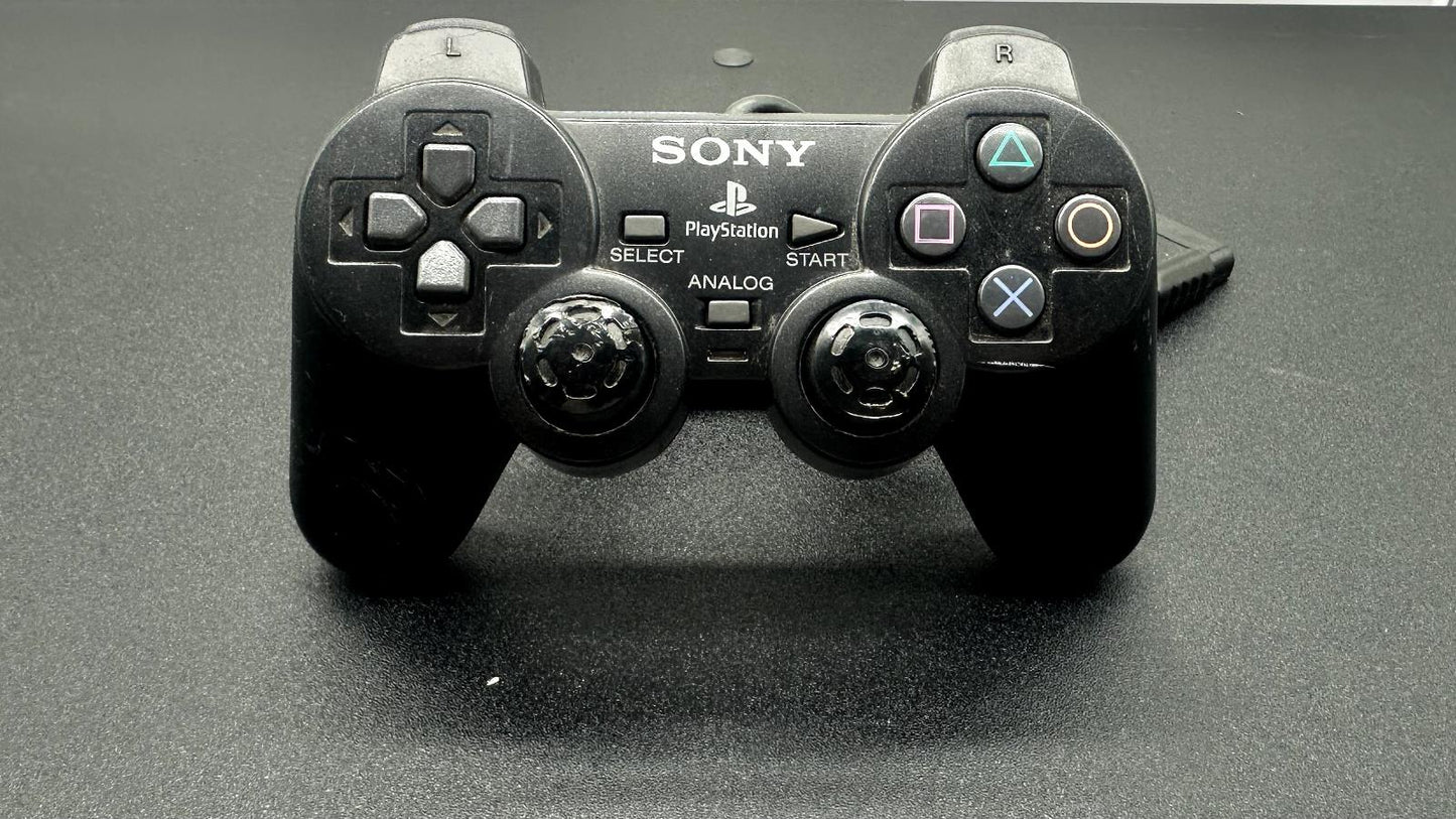 Black Dualshock Sony Playstation 2 / PS2 Controller OK Condition Missing Rubber