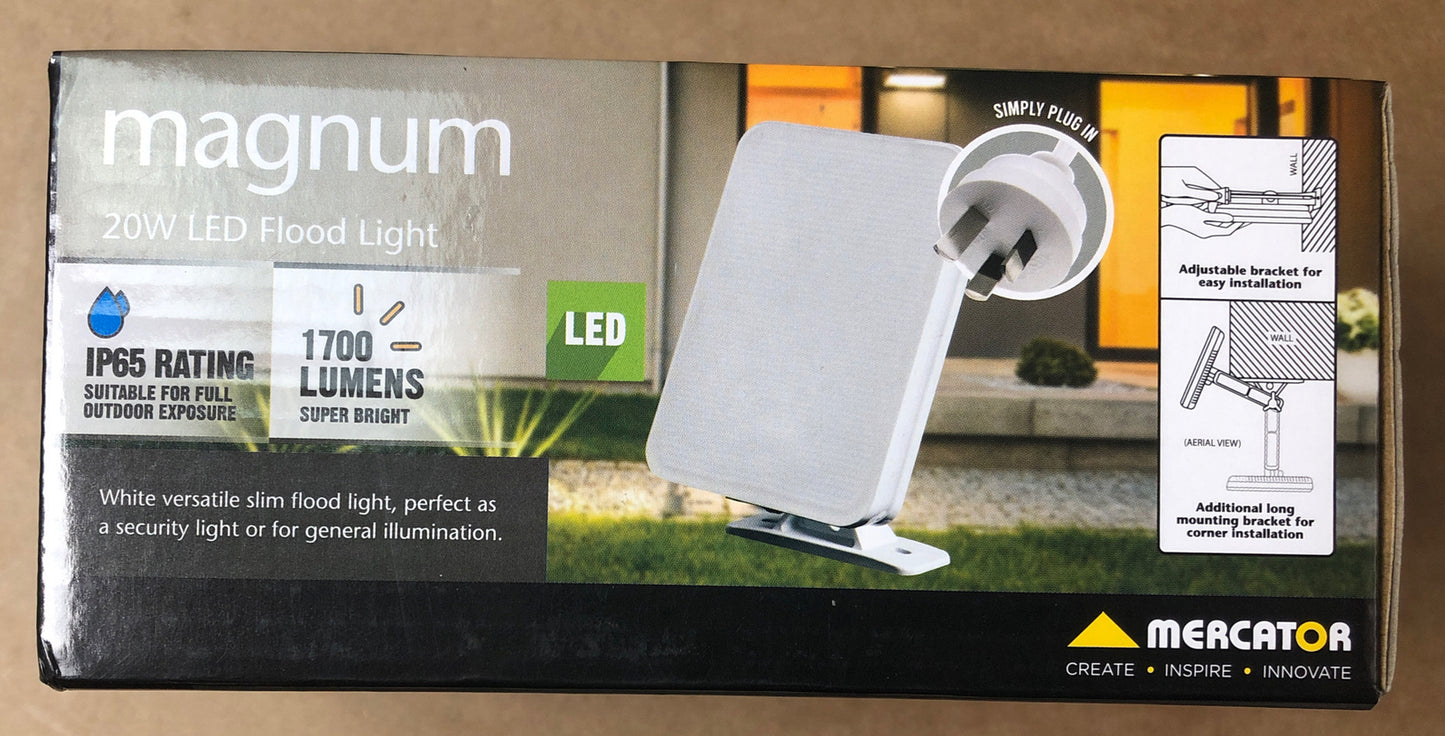 M630 Magnum 20w LED Flood Light Simply Plug In IP65 Rating 1700 Lumens