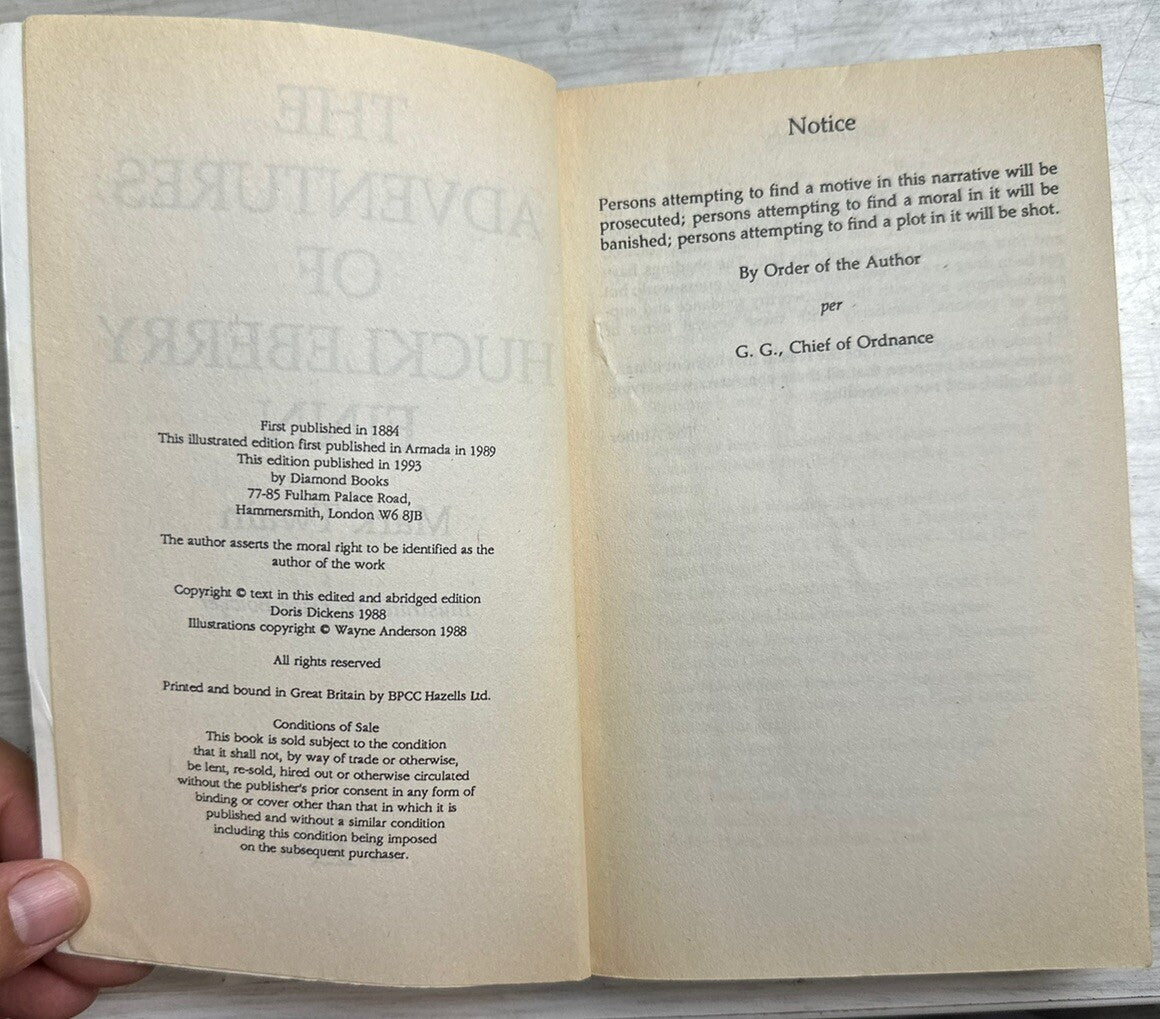 The Adventures Of Huckleberry Finn By Mark Twain - Novel In OK Condition