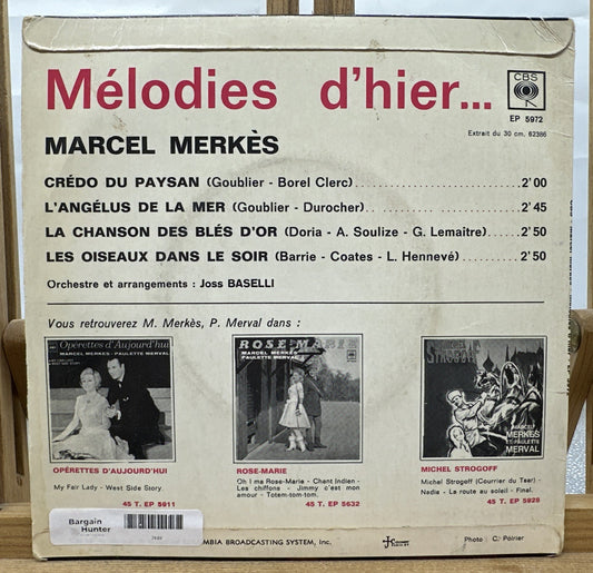 Melodies D'hier Marcel Merkes 7” Record In Good Condition 7449