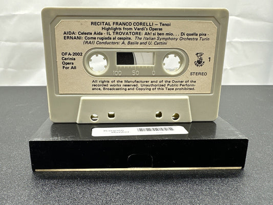 Recital Franco Corelli - Tenoi Cassette Tape In OK Condition 7838