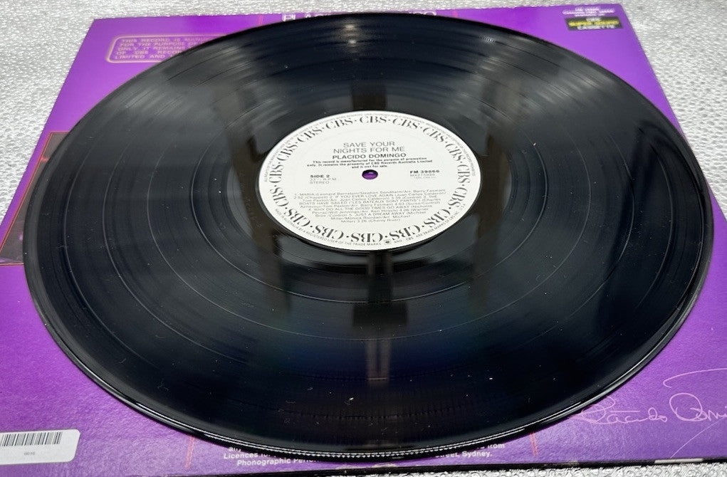 Placido Domingo – Save Your Nights For Me Record In Good Condition 6616