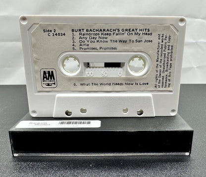 Great Hits Burt Bacharach Cassette Tape In OK Condition 7535
