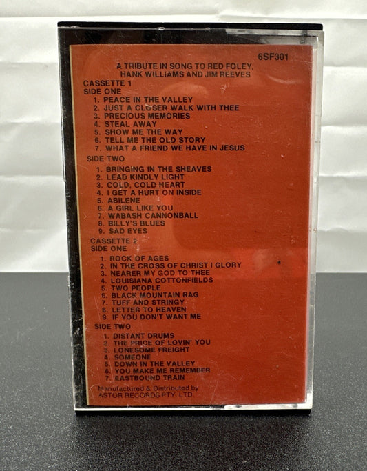A Tribute In Songs To Red Foley, Hank Williams And Jim Reeves Tape OK Cond 7623