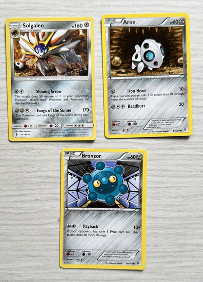 3 X Pokemon Steel Cards Collection Random Years & Series 5006