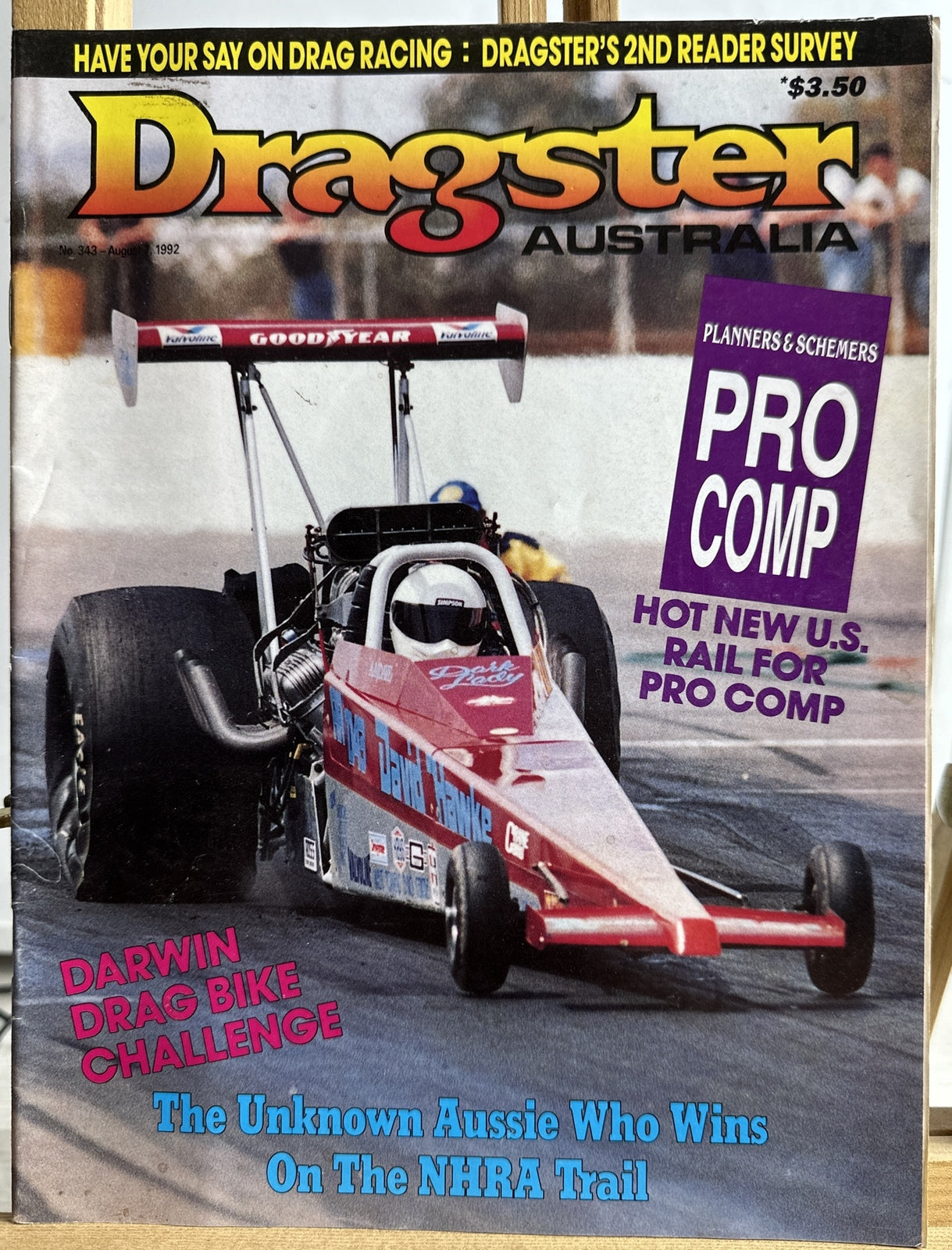 Dragster Australia Magazine No.343 August 1992 In Good Condition