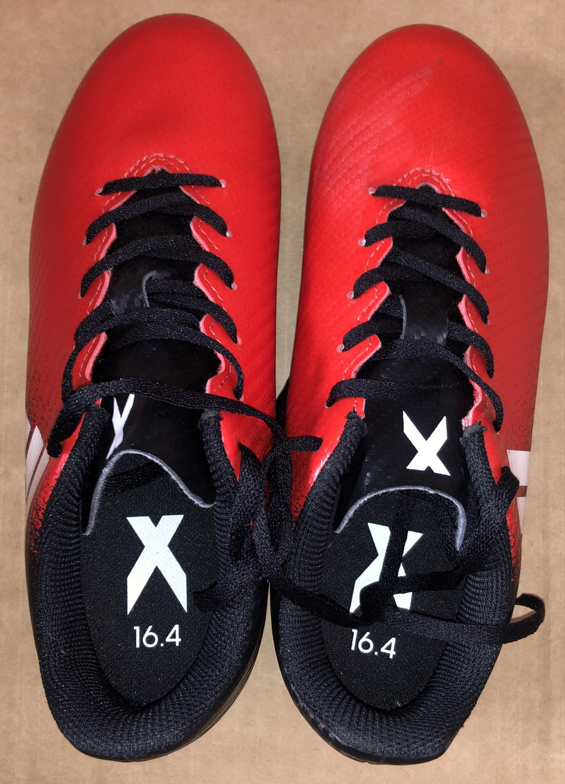 M594 Adidas Mens Size US 5 / UK 3.5 Soccer Shoes Red/Black + Free Post