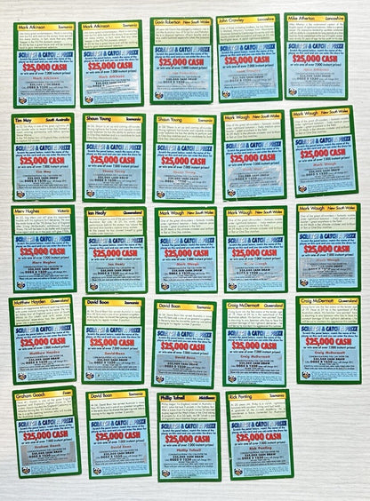 24 X Buttercup Bread 1995 Cricket Trading Cards Scratched In OK Condition 2395