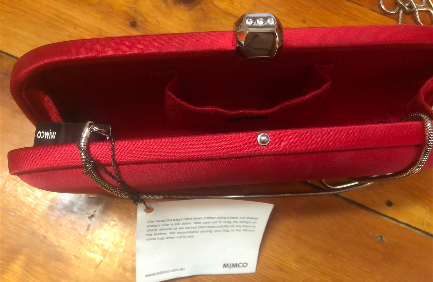 mimco red hard case clutch Purse Good condition RR $139