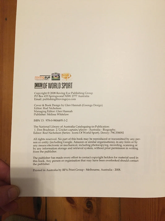 Icons Of World Sport Don Bradman +Free Post Aus Seller