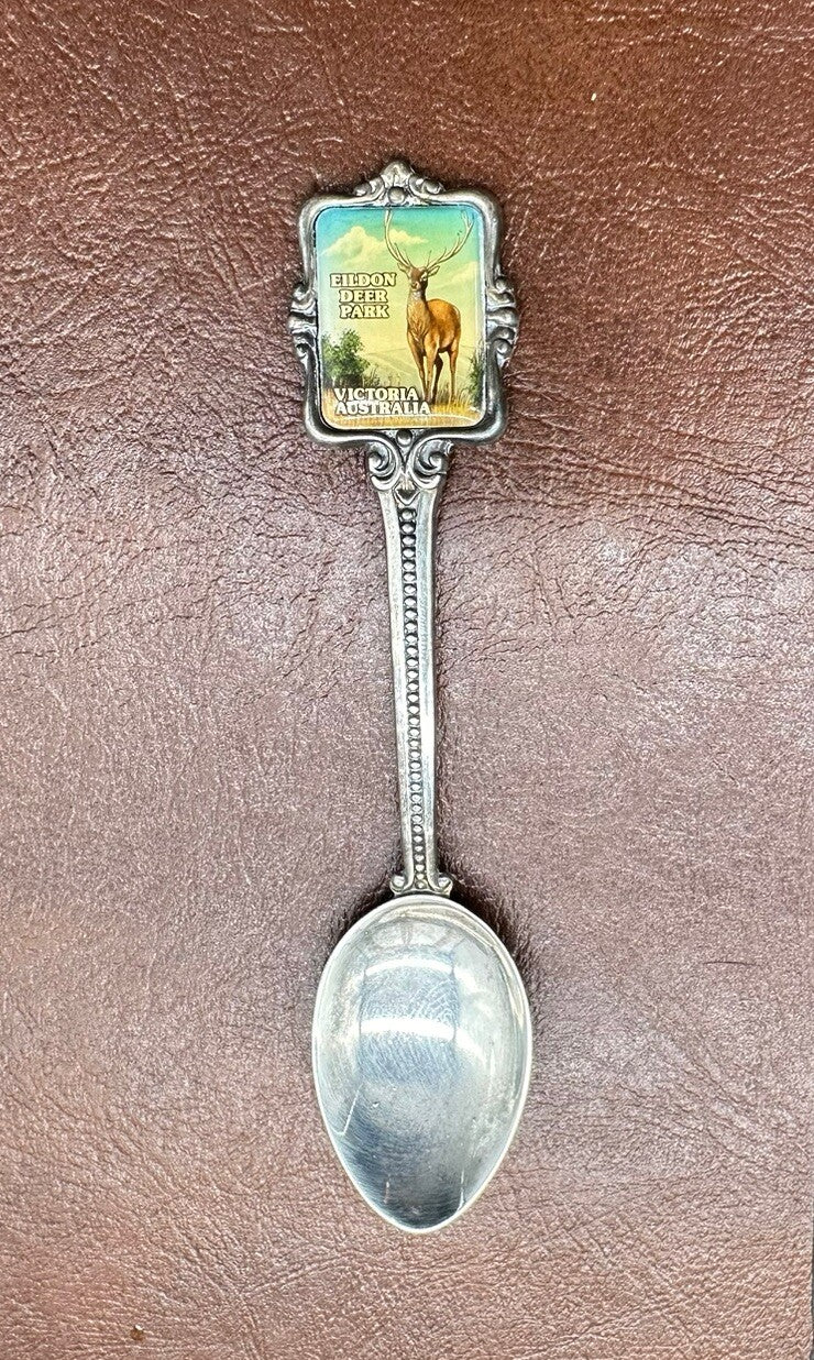 Souvenir Spoon Eildon Deer Park Victoria , silver plated, Collectors In OK Cond
