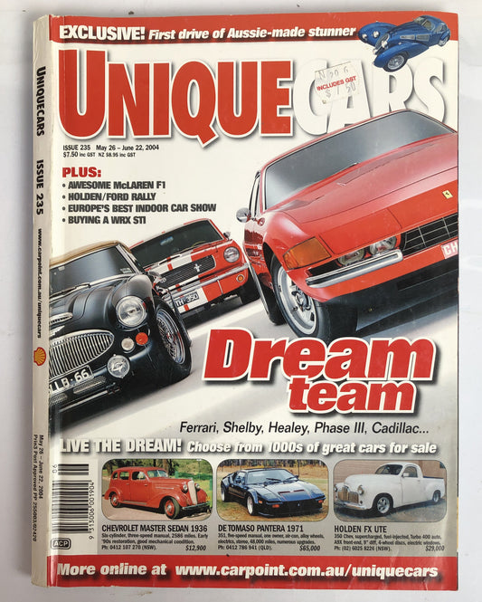 Unique Cars Issue 235 2004 Vintage Magazine In OK Condition