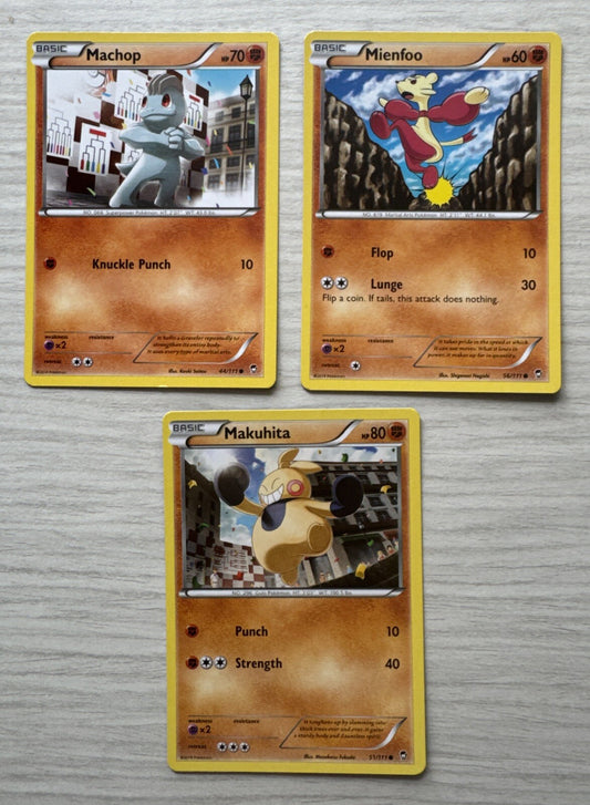 3 X Pokemon Fighting Trading Cards Collection Random Years & Series GC 5089