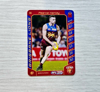 Pearce Hanley - Brisbane Lions AFL Football Team 2016 Trading Card In GC 6387