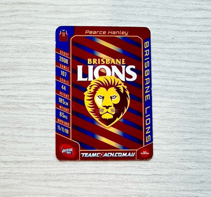 Pearce Hanley - Brisbane Lions AFL Football Team 2016 Trading Card In GC 6387