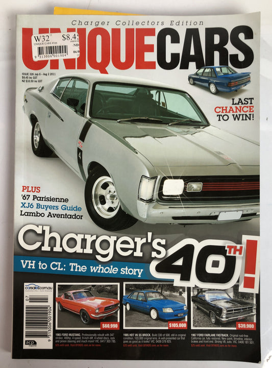 Unique Cars Issue 326 2011 Vintage Magazine In OK Condition