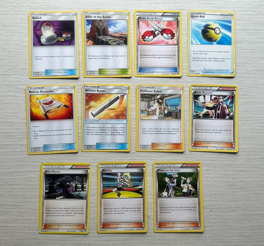 11 X Pokemon Trainer Cards Collection Random Years & Series 6388