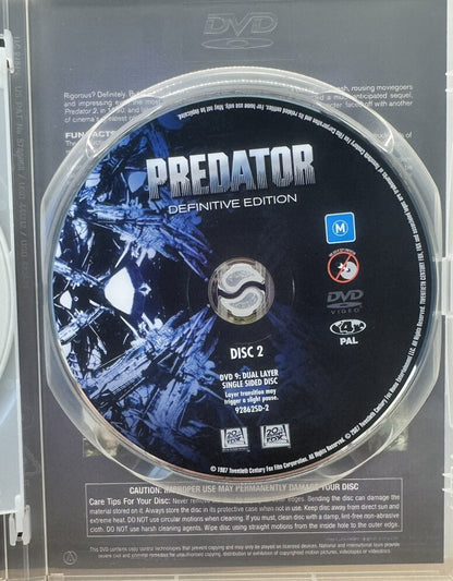 Predator Schwarzenegger DVD Two Disc In Good Condition 933