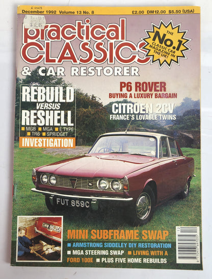 Practical Classics & Car Restorer Vol. 13 No. 8 1992 Magazine In Good Condition