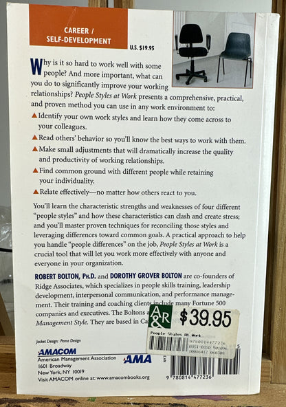 People Styles at Work - Bolton and Bolton Novel In Good Condition