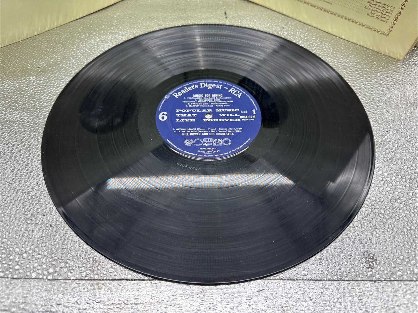 Reader's Digest Popular Music That Will Live Forever Record In OK Condition 7678