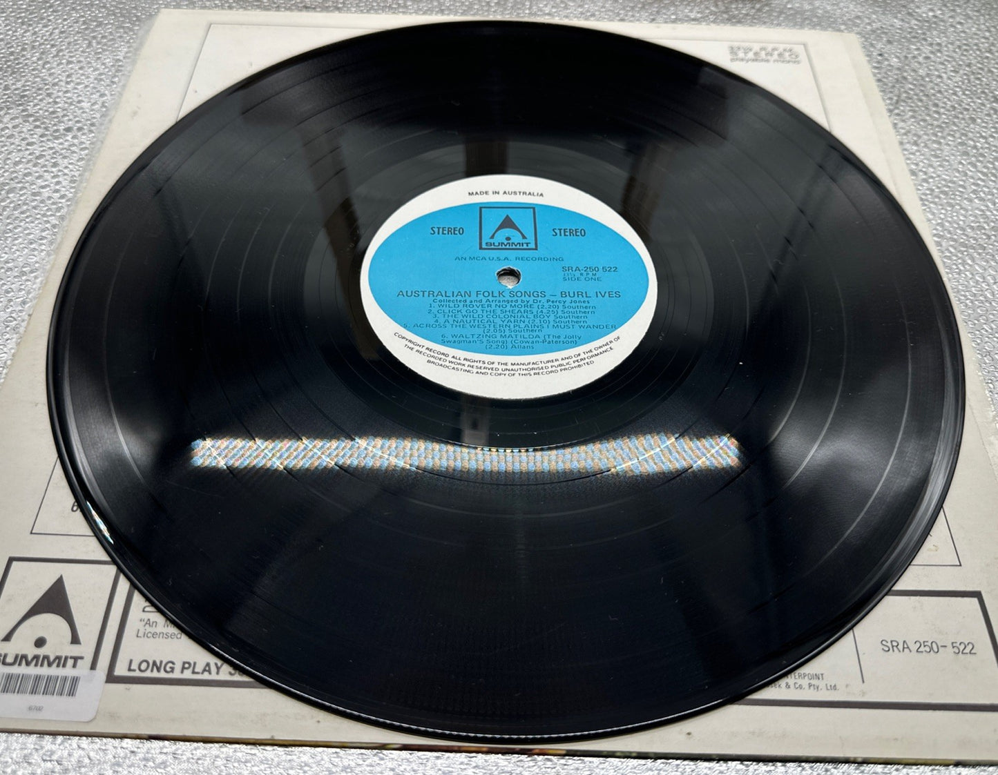 Burl Ives - Australian Folk Songs Record In Good Condition 6702