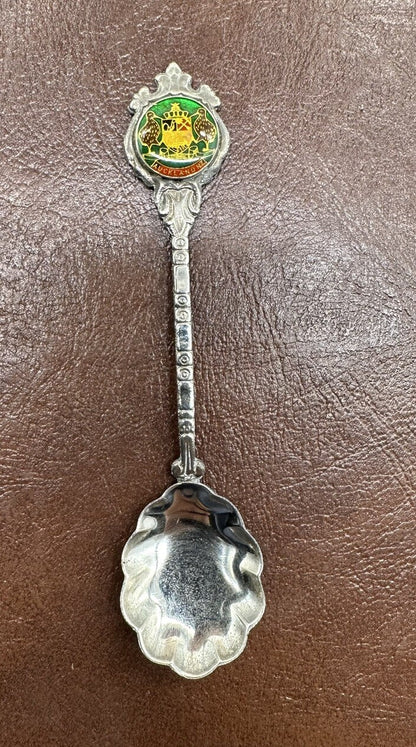 Souvenir Spoon Auckland New Zealand, silver plated In OK Cond