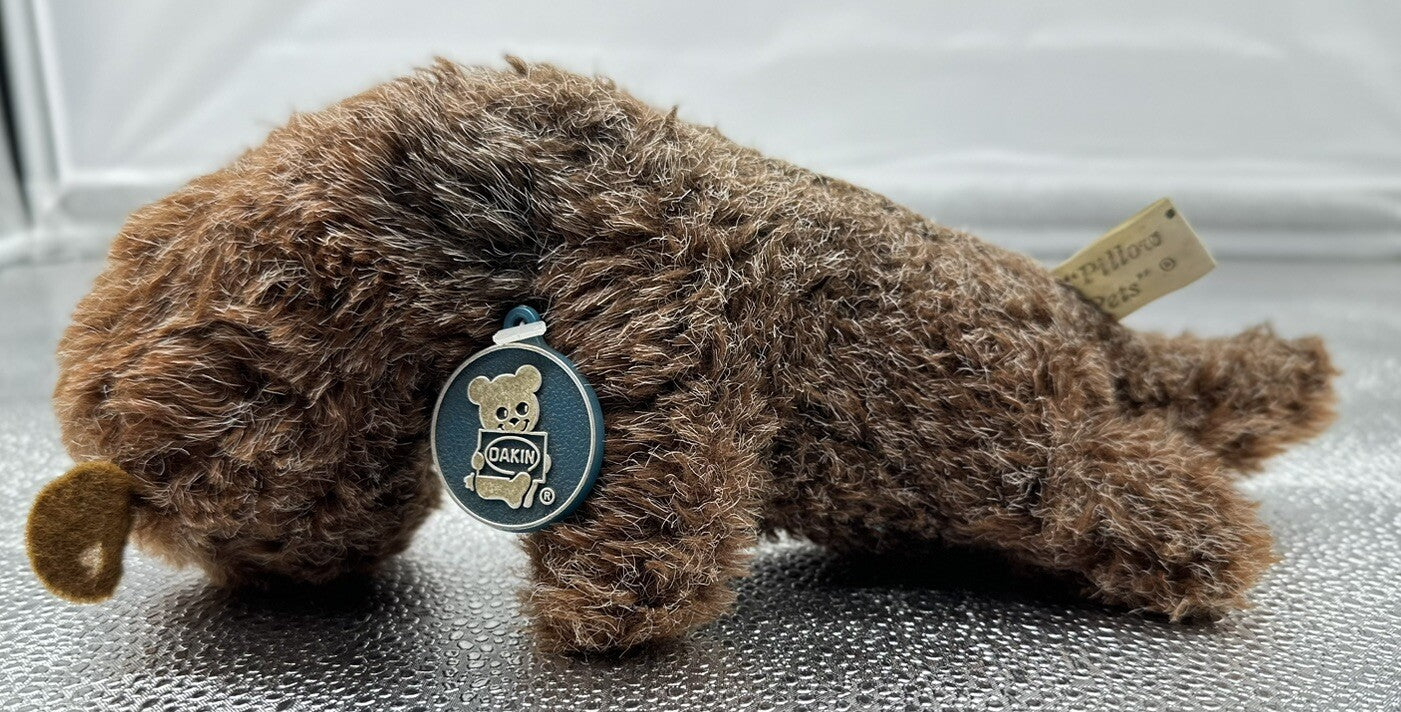 R.Dakin Pillow Pets 1975 Vintage Sea Otter w/ Shell Plush Bean Bag Stuffed Toy