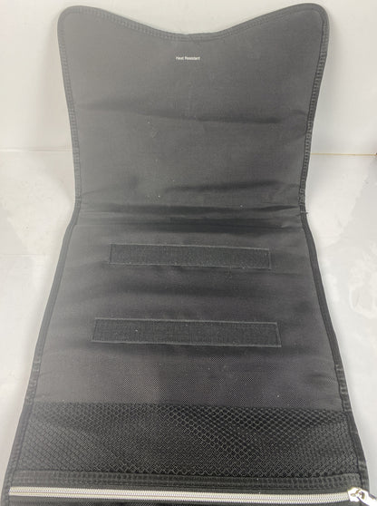 F478 Black GHD Styling Iron Bag with Heat Resistance Mat Built in Ok Condition