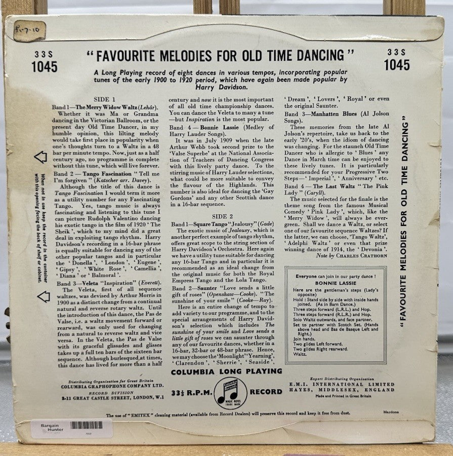 Favourite Melodies For Old Time Dancing 10” Record In Good Condition 7039