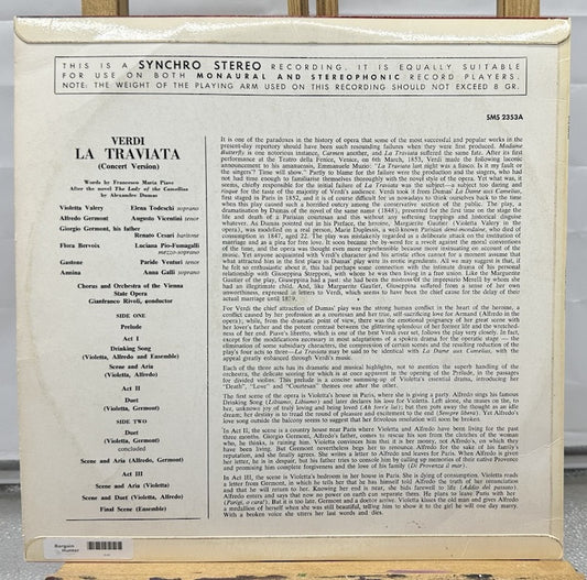 La Traviata - Opera In 3 Acts By Verdi Record In Good Condition 7510