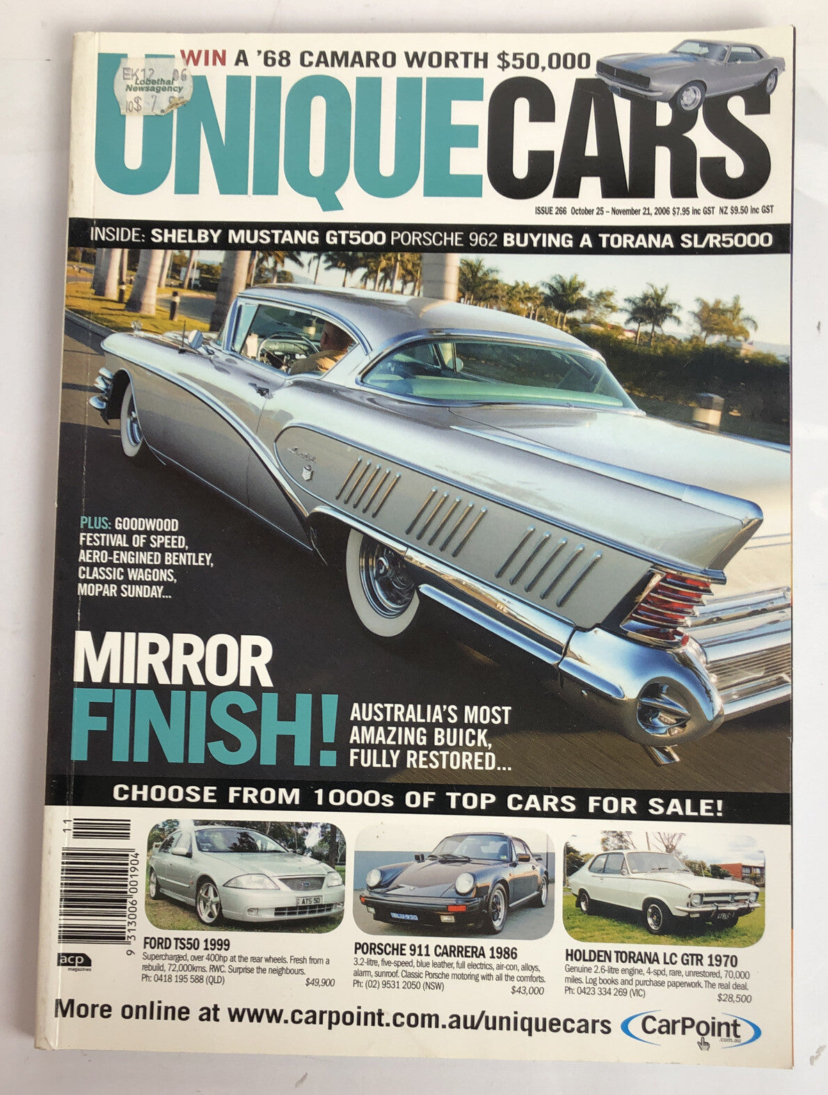 Unique Cars Issue 266 2006 Vintage Magazine In Good Condition
