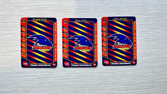 3 X Adelaide Crows AFL Football Team 2016 Trading Cards In Good Condition 6387
