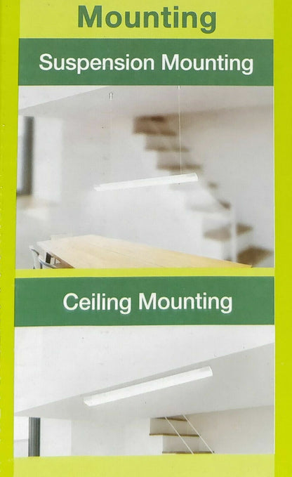 18W Slimline LED Batten Light Cool White 5000K 1600Lm Suspension / Ceiling Mount