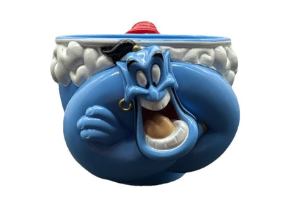 Vintage Aladdin Genie Blue Plastic Mug Cup Ringling Bros Walt Disney 1990s 8798