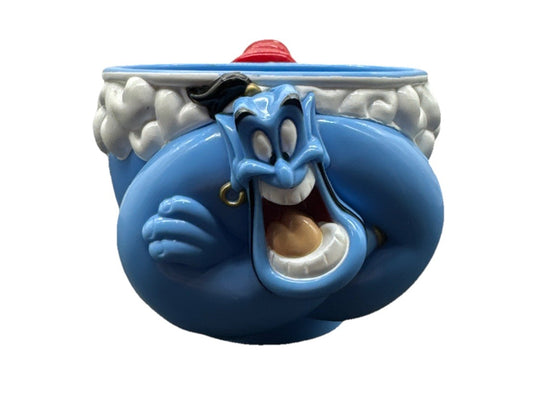 Vintage Aladdin Genie Blue Plastic Mug Cup Ringling Bros Walt Disney 1990s 8798