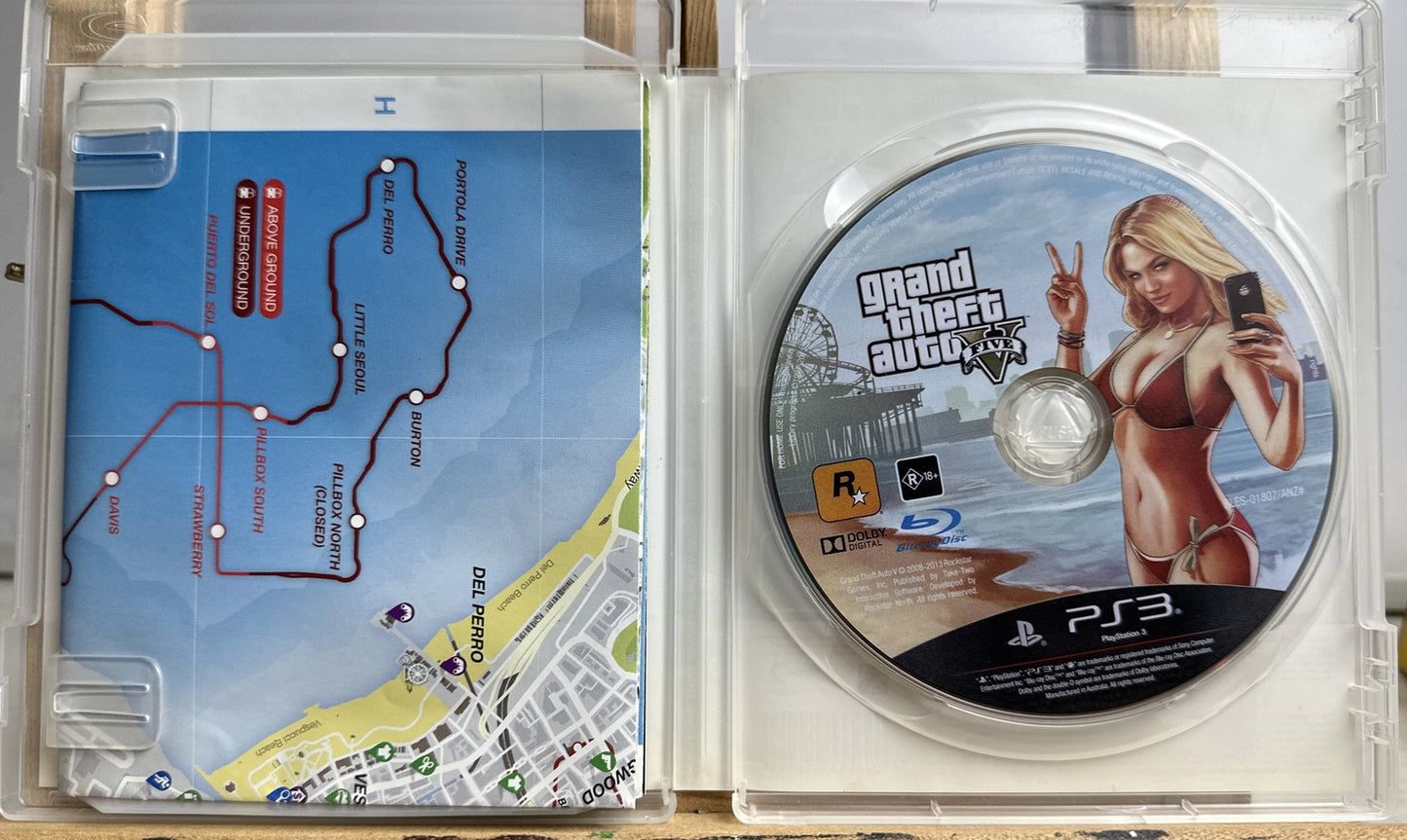 Grand Theft Auto V Five - Playstation 3 PS3 Game MA15+ In Good Condition 5511
