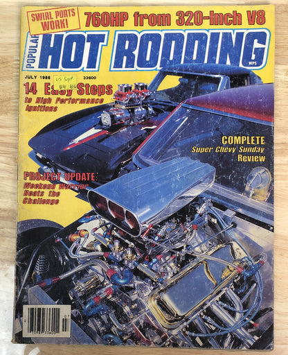 Popular Hot Rodding July 1986 Vintage Magazine In OK Condition