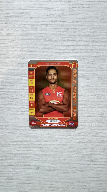 Aaron Hall - Gold Coast Suns AFL Football Team 2016 Trading Card In GC 6387