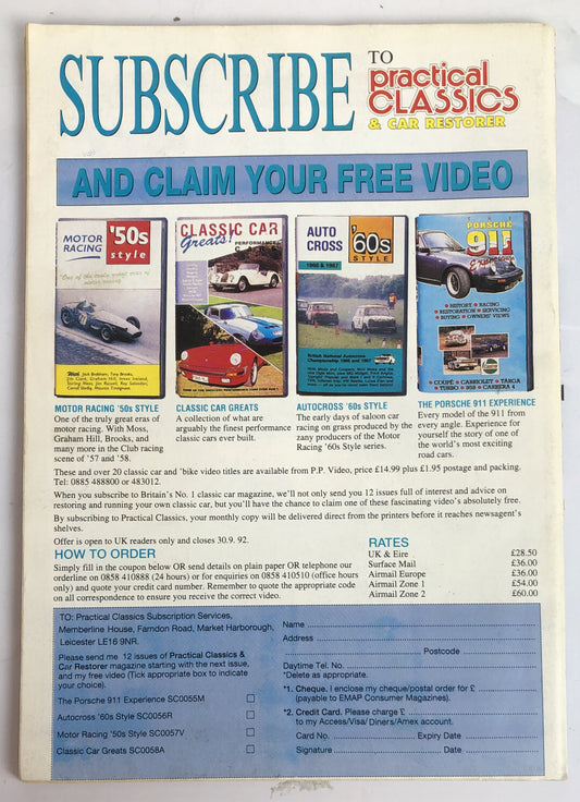 Practical Classics & Car Restorer Vol. 13 No. 5 1992 Magazine In Good Condition
