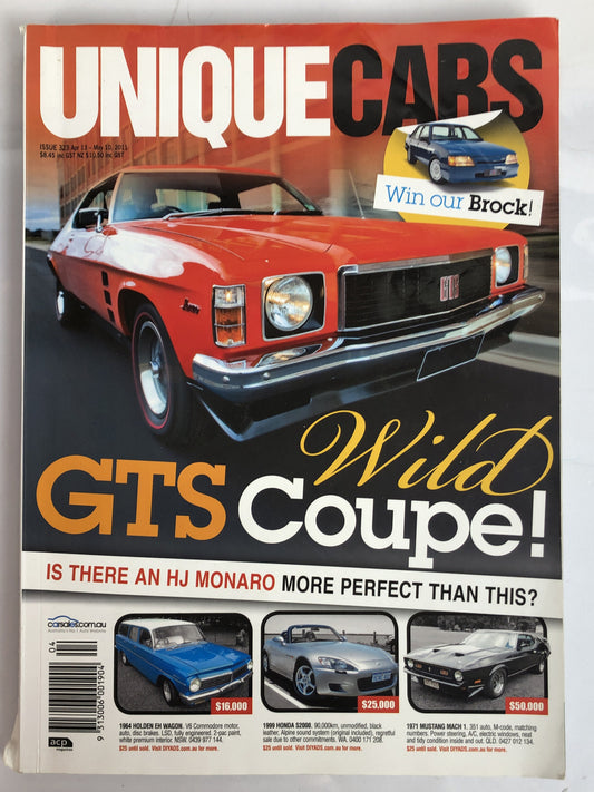 Unique Cars Issue 323 2011 Vintage Magazine In OK Condition