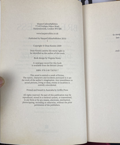 Breathless Dean Koontz Novel In Good Condition